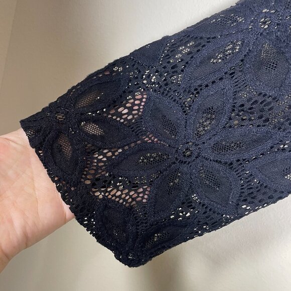 J. Valdi Swimsuit Cover Up Black Embroidered Lace Floral Bohemian! - Picture 5 of 5